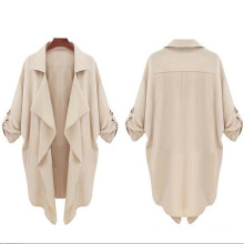 Fashion Winter Ladies Medium Length Suit Chiffon Coat